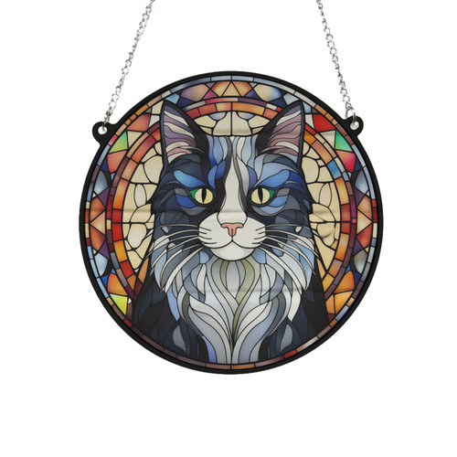 Cat black white stained - black,