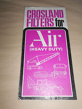 VINTAGE CROSLAND FILTERS LEAFLET, ERF,  FORD,MF,  ETC, TRACTOR, LORRY, BARN FIND