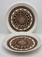 2 Biltons Dinner Plates Flower Mandala Ironstone Staffordshire 9" Vintage Rare