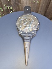 Vintage Brass Leather Wood Fireside Bellows. Devon/ Cornwall Design