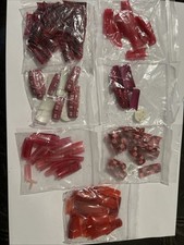 Acrylic Nail Tips Bundle /job Lot Pink Red Assorted Sizes