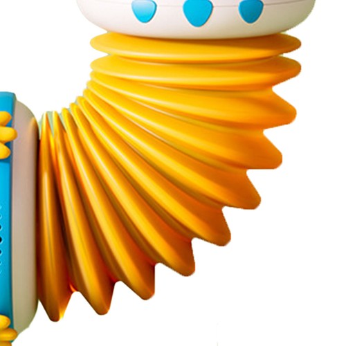 Kids accordion toy owl - (blue),