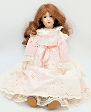 ANTIQUE REPRODUCTION PORCELAIN DOLL.  SOFT BODY. 18" UNBRANDED