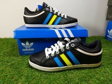 ADIDAS PLIMCANA LOW KIDS TRAINERS BLACK STRIPES SIZE UK 2. US. 2.5 New With Box 