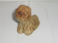 Studio Pottery Sitting Komondor Dog Ornament - Unsigned  2.5" high
