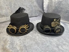 Steampunk Black Felt Top Hat
