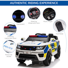 Ride-On Police Car 12V for Kids Aged 3–6 – Remote, Siren & Bluetooth Music