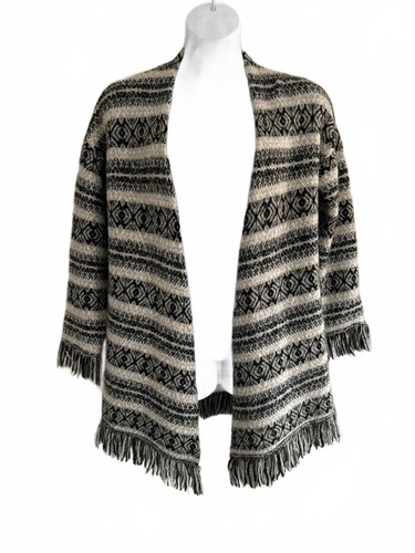 Black cream aztec cardigan - m&s,