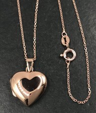 Rose gold heart locket on