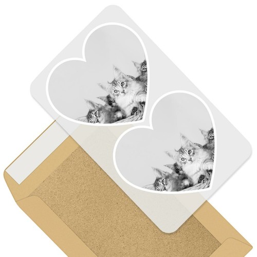 Heart stickers cm bw - 2,