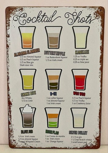 Cocktail shots menu metal - cocktail,