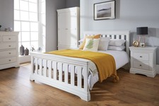 Toulouse White Painted 4 foot 6 Double Bed Frame - Bedroom Furniture