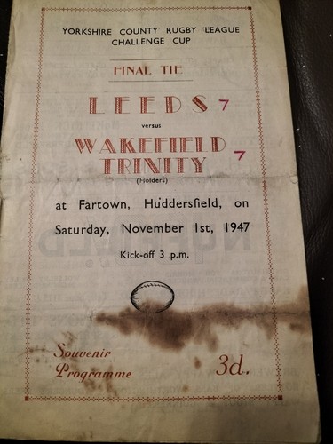 Rare 1947 yorkshire cup final - 1947,