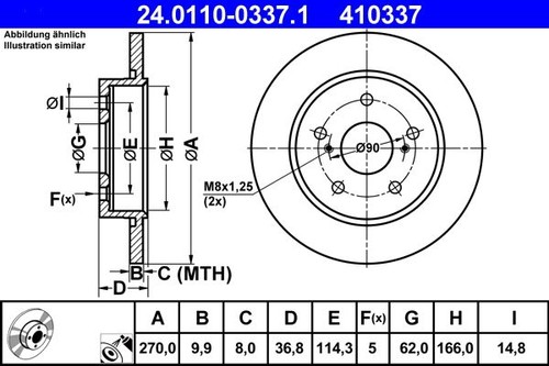 Brake disc ate 0110 0337 - brake,