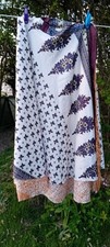 Ladies Indian Recycled Sari Wrap Around Reversable 2 Layer Skirt Full Length