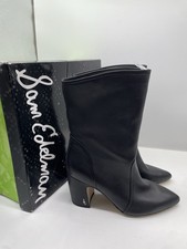 Sam Edelman Hartley Boots Uk Size 7 Leather Calf High Heel black Boxed