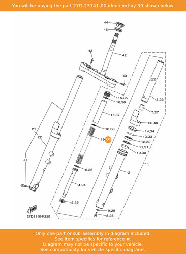 Yamaha spring front - front, fork