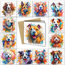 Dog/Puppy Splash of Watercolor / Water Colour , Birthday, Greeting Cards,