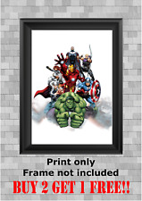 Marvel Avengers Superhero Group 2 Children's Bedroom Wall Poster Print  A5 A4 A3