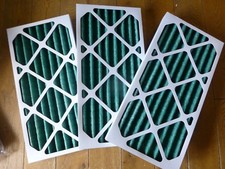 3 OFF PAINT SPRAY BOOTH PANEL FILTERS.  12" X 24" X 2"