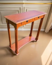 Yew / Cherry Side Table With Drawers Hall Lamp Table Bedside Plant Stand Narrow