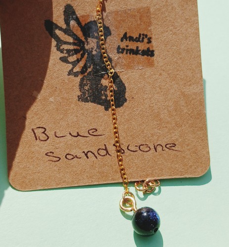 Blue sandstone necklace - blue,