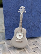 Minature stainless steel Guitar Clock self standing