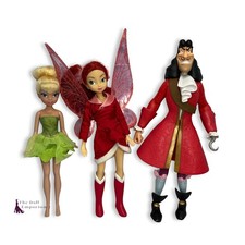 Disney Fairy Dolls - Captain Hook, Tinkerbell, And Flutter Wings Rosetta