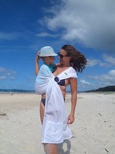 Walkabout Baby Ring Sling Carrier Infant Toddler Water Pool Mesh Summer Whit NEW