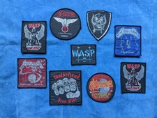 9 Sew On Badges Saxon, Motorhead, Metallica and Wasp Patches Embroidered
