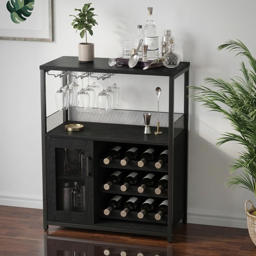 Wine bar cabinet with glass - with,