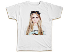 Cara Delevingne Pose T-Shirt - Men Women Cool Designer Summer Birthday Gift