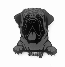 English Mastiff Dog Engraved Fridge Magnet Gift in Black