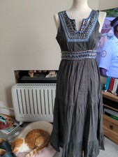 Monsoon Beautiful Summer Greek Style Dress Size 12 Brown