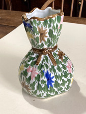 Decorative Vintage Studio Pottery Floral Paper Bag Vase 20cms x 14 cms 