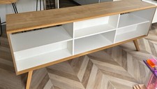 Vox nature 2 sided low shelving unit in white and oak effect