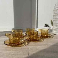 Vintage Amber Glass Dimpled