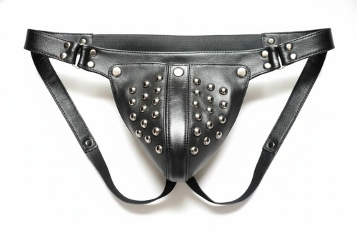 Men real leather jockstrap - real,