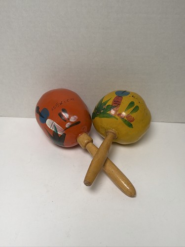 Mexican wood maracas hand - mexican,