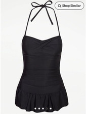 BNWT SIZE 14 GEORGE BLACK TUMMY CONTROL SKIRTINI SKIRTED SWIMMING COSTUME medium