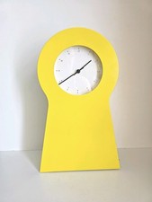 Vintage IKEA PS 1995 Yellow Metal Keyhole Clock 19" - Cabinet Shelf VGC
