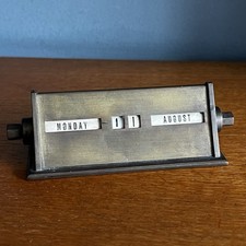 Vintage Perpetual Desk Calendar Triangular Shape Brass Metal 1940s/50s