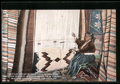 Navajo indian woman weaving - indian,