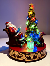 Christmas Tree Santa Kid Gift Box Scene Multi-Colour LED Lights Decor Ornament