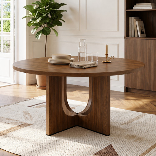 Round dining table 120cm - round, wood