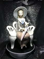 Lladro~1374~Lady Waiting on a Park Bench~ Perfect Condition~