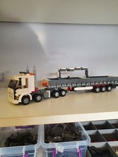 Lego city custom 8 wheel truck + tri-axl brick loader trailer with  hiab   L@@k