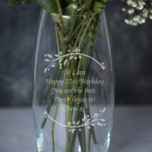 Engraved glass vase - glass,
