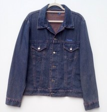 Vintage Kangaroo Poo Denim Men Blue Dark Jacket XL Jeans Biker Western Coat