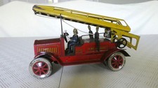 Vintage Distler Fire Engine tinplate clockwork with extending ladder 1923-1935